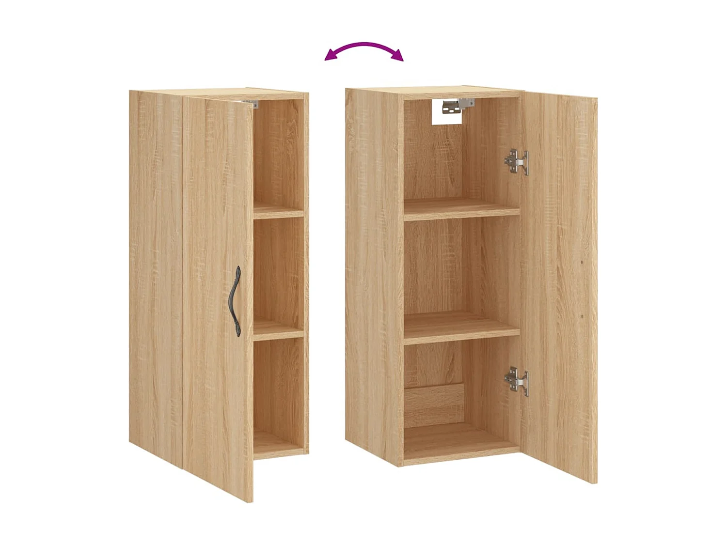 Sonoma eiken wandkast 34,5x34x90 cm bewerkt hout