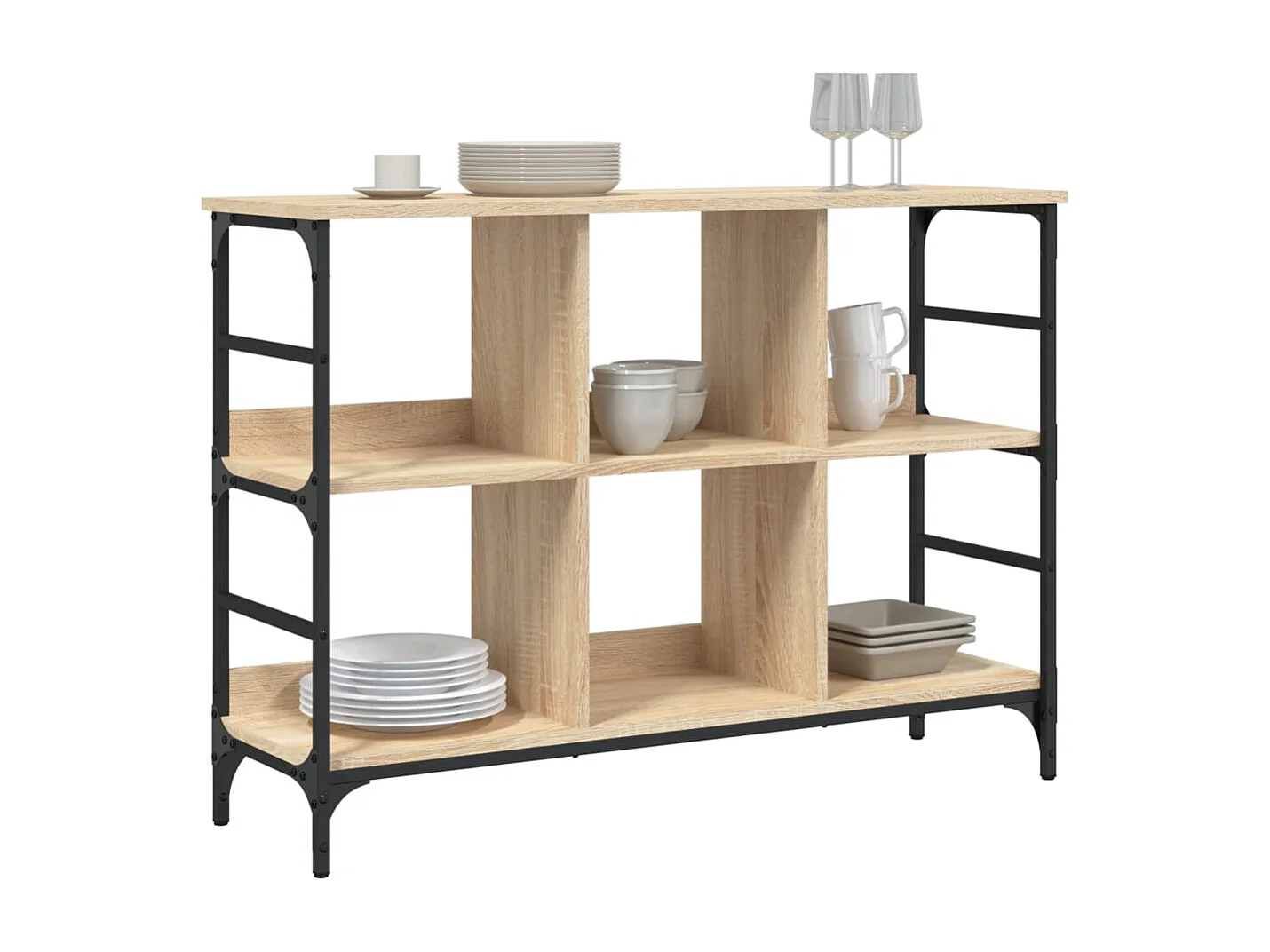 Buffet chêne sonoma 102x32x73,5 cm bois d'ingénierie