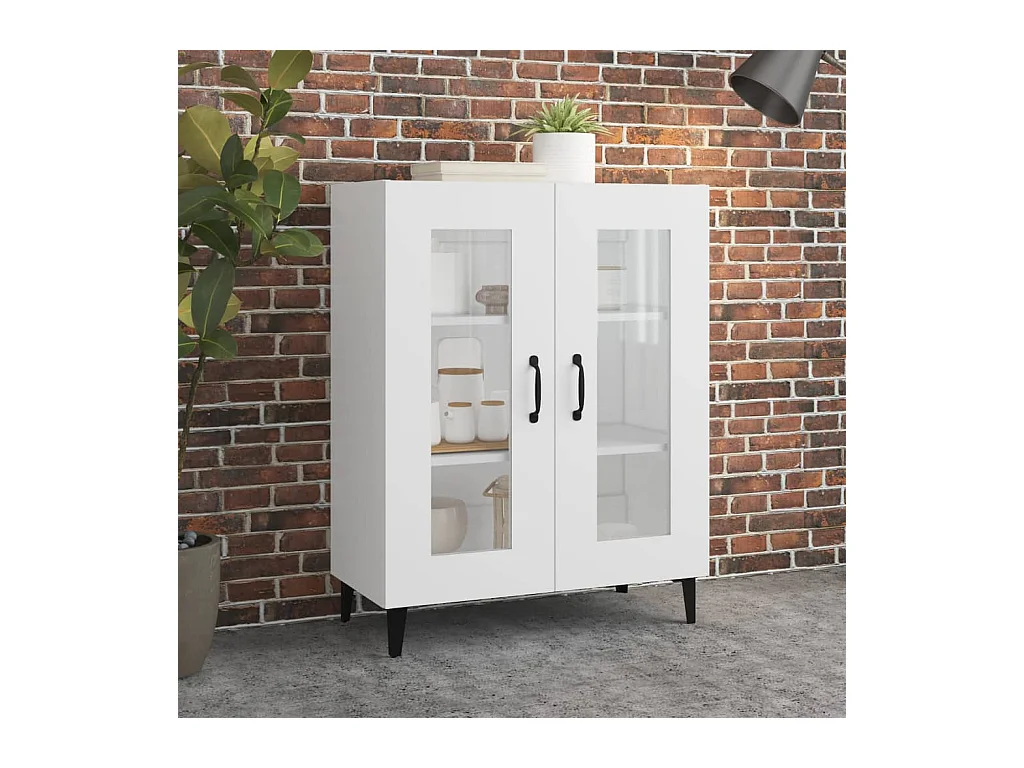 Credenza bianca 69,5x34x90 cm in legno ingegnerizzato