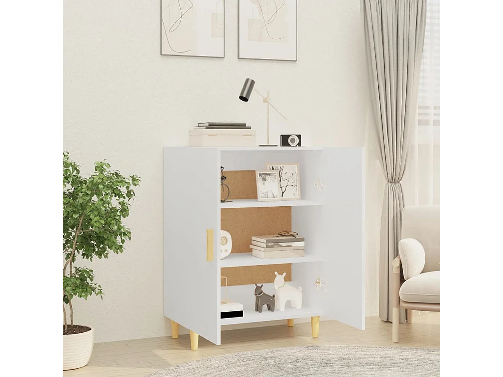 Buffet Blanc 70x34x90 cm Bois d'ingénierie