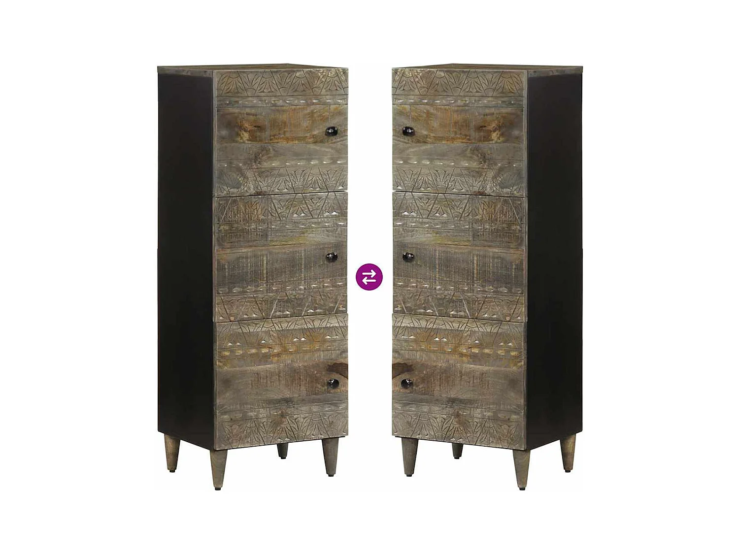 Buffet 40x33x110 cm bois de manguier massif