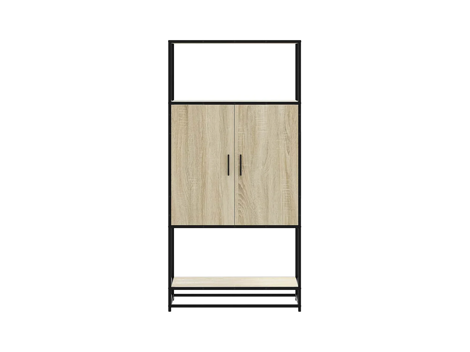 Credenza alta in rovere Sonoma 68x35x139 cm in legno ingegnerizzato e metallo