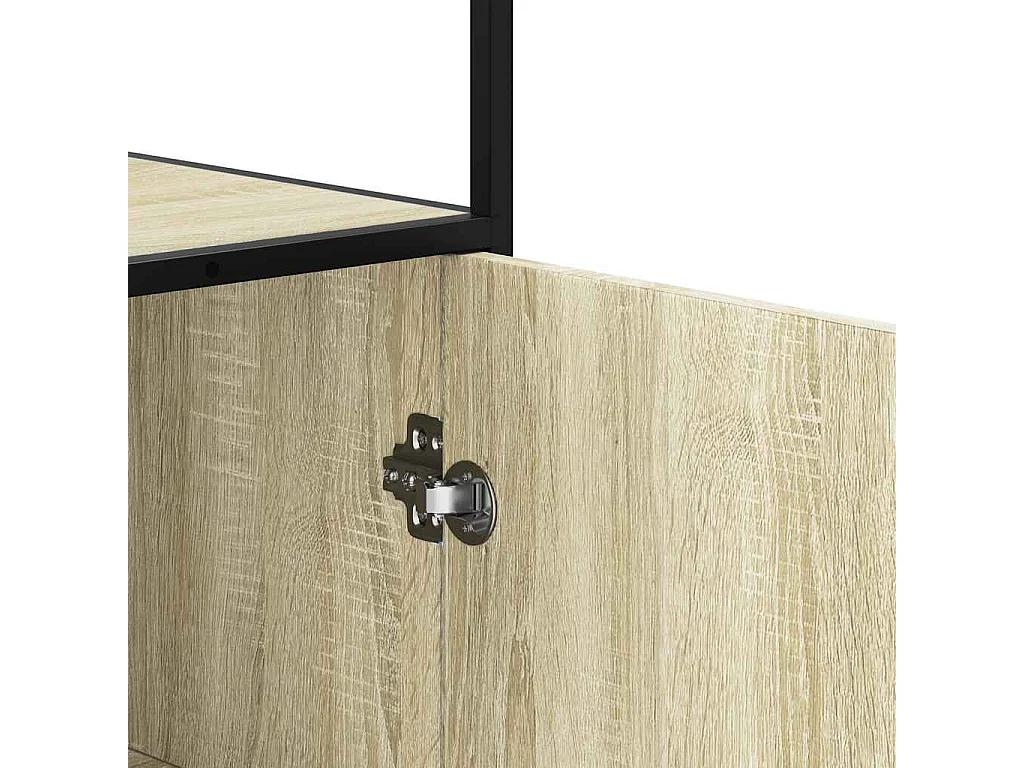 Credenza alta in rovere Sonoma 68x35x139 cm in legno ingegnerizzato e metallo