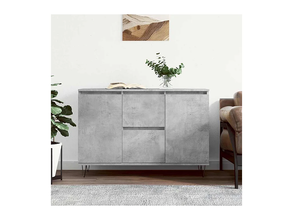 Buffet gris béton 104x35x70 cm bois d'ingénierie