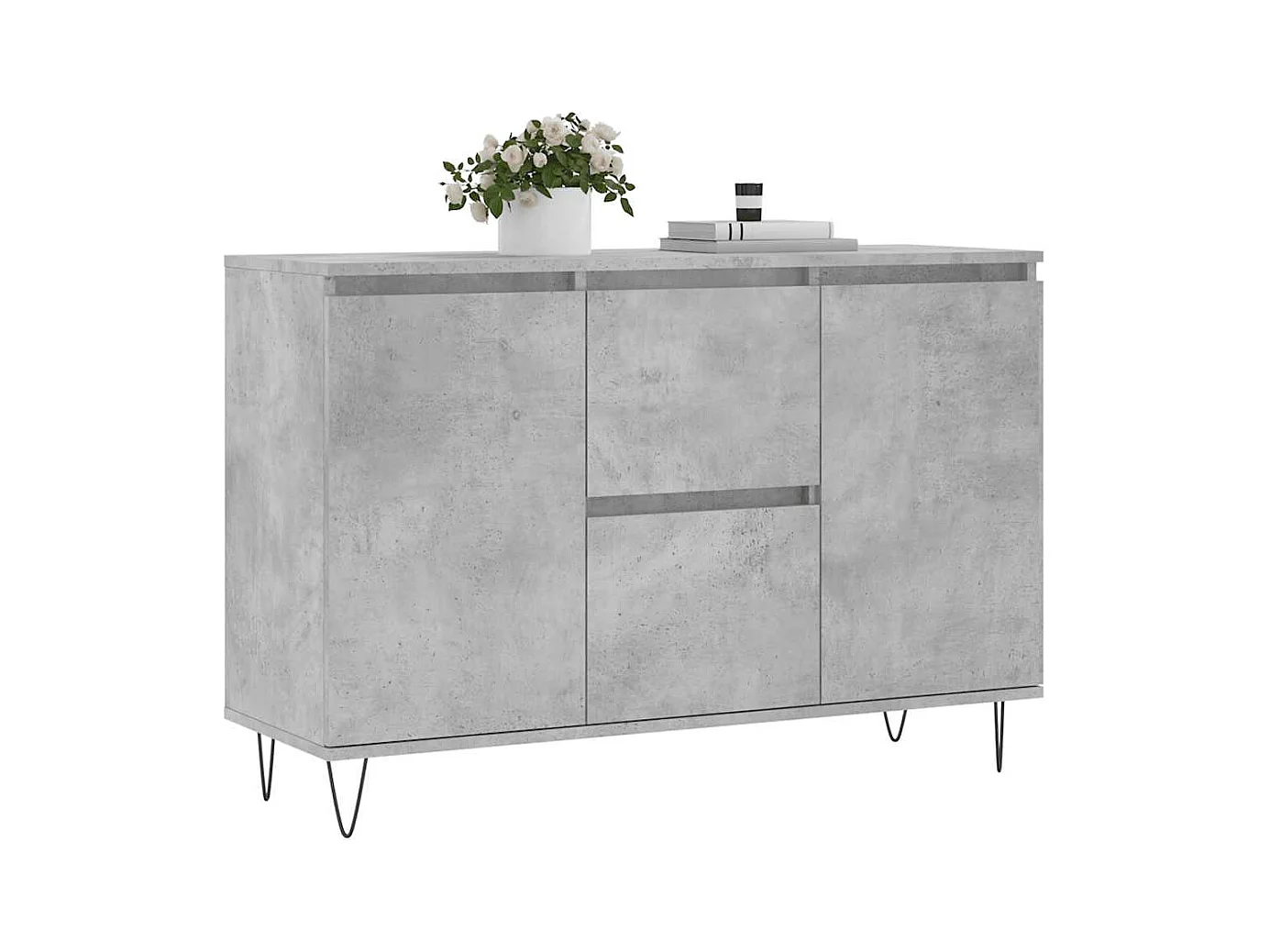 Buffet gris béton 104x35x70 cm bois d'ingénierie