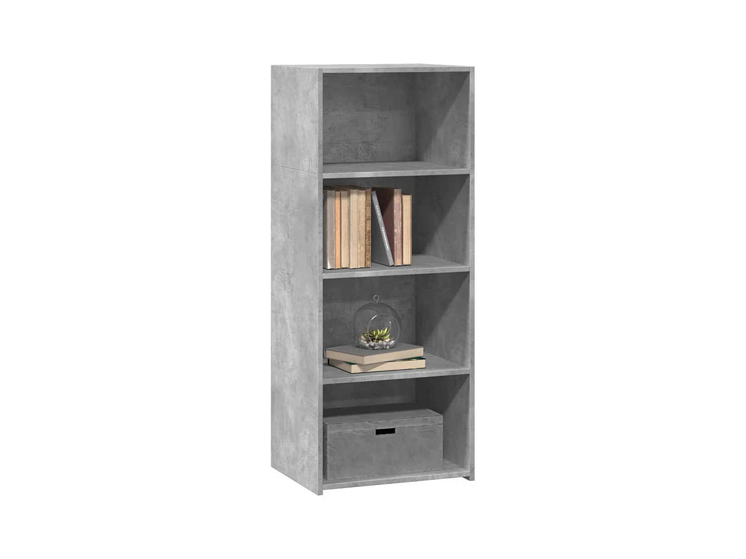 Buffet haut gris béton 50x41x124 cm bois d'ingénierie