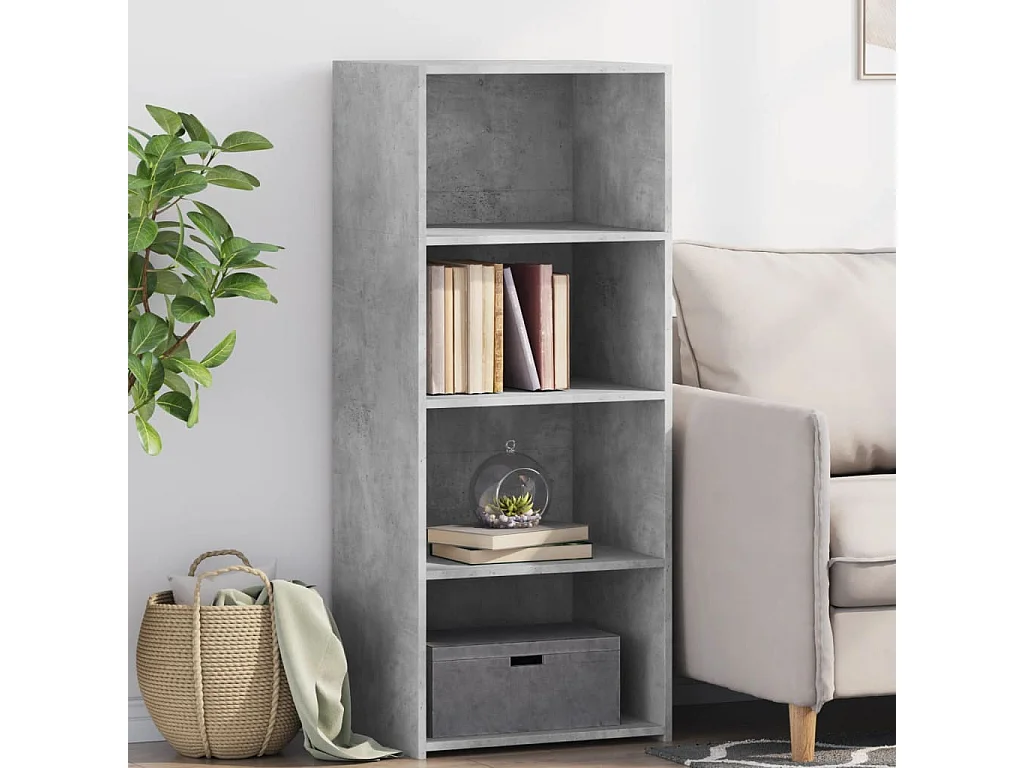 Buffet haut gris béton 50x41x124 cm bois d'ingénierie