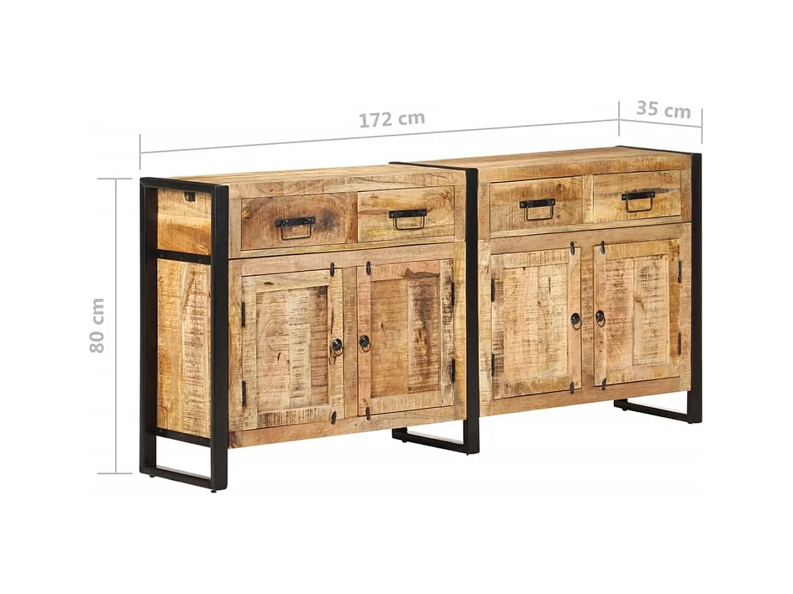 Buffet 172x35x80 cm Bois de manguier massif