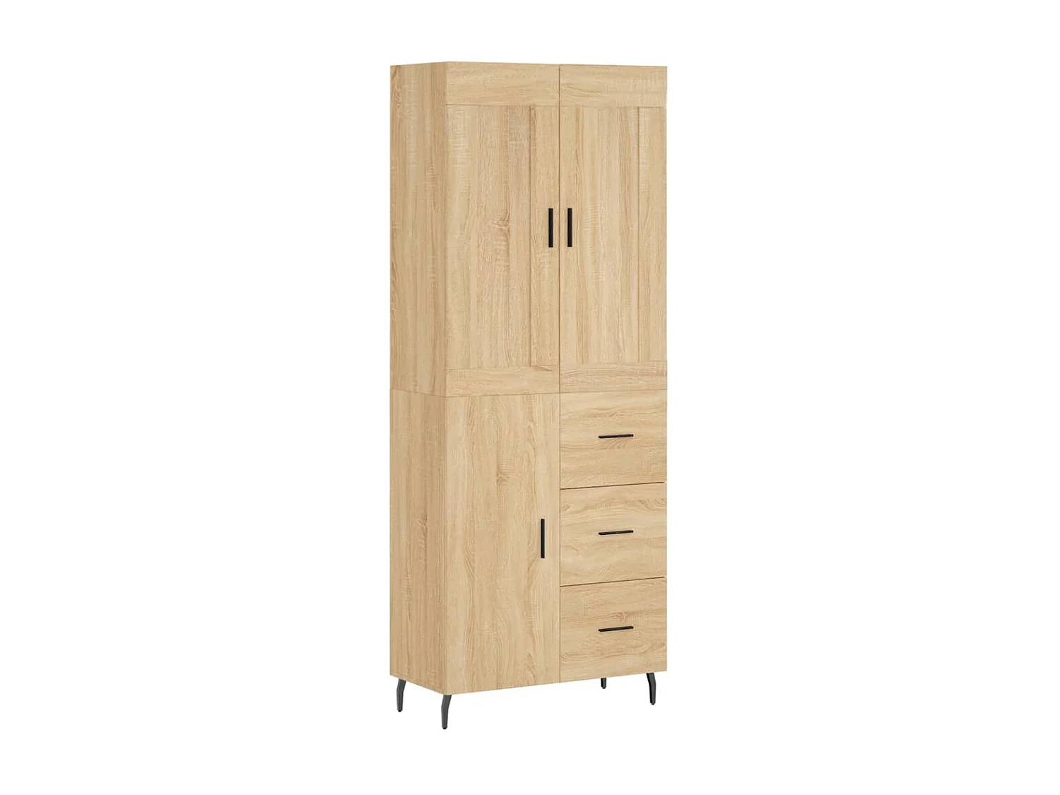 Credenza alta in rovere Sonoma 69,5x34x180 cm Legno ingegnerizzato