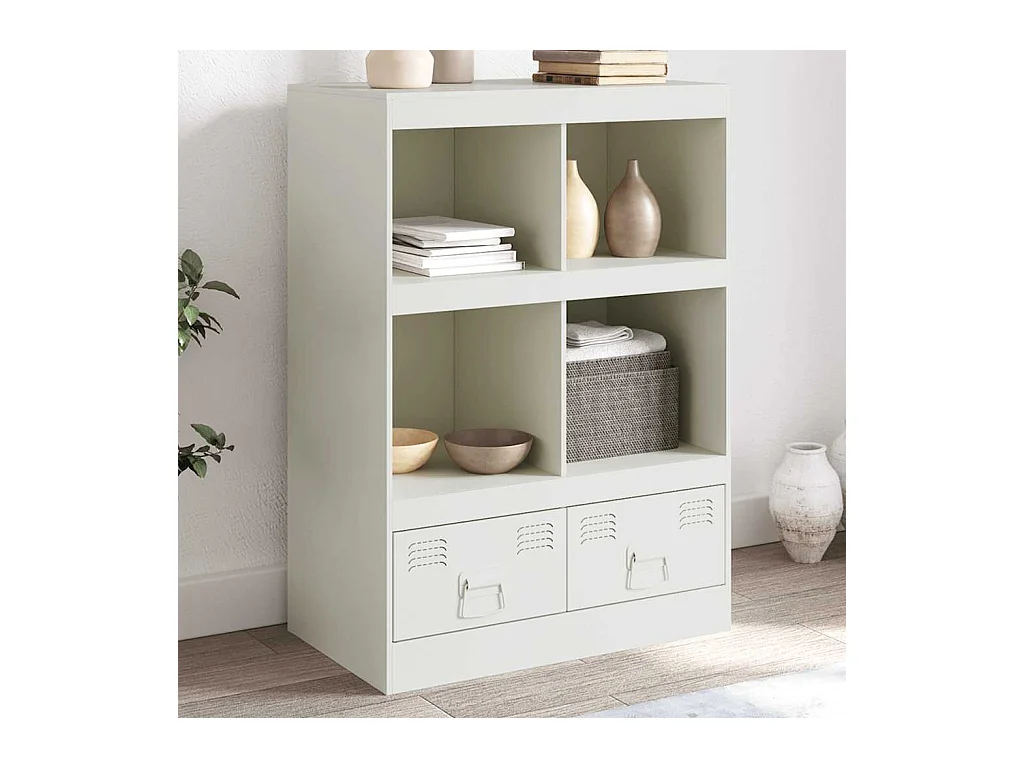 Buffet haut blanc 67x39x95 cm acier