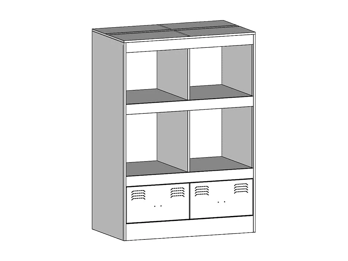 Buffet haut blanc 67x39x95 cm acier