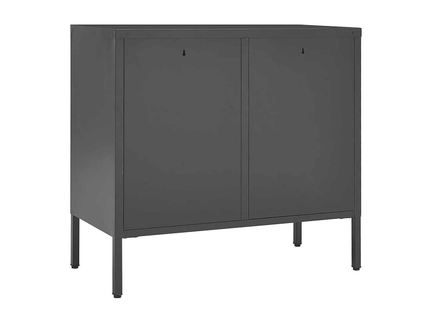 Anthrazit Sideboard 75x35x70 cm Stahl und gehärtetes Glas