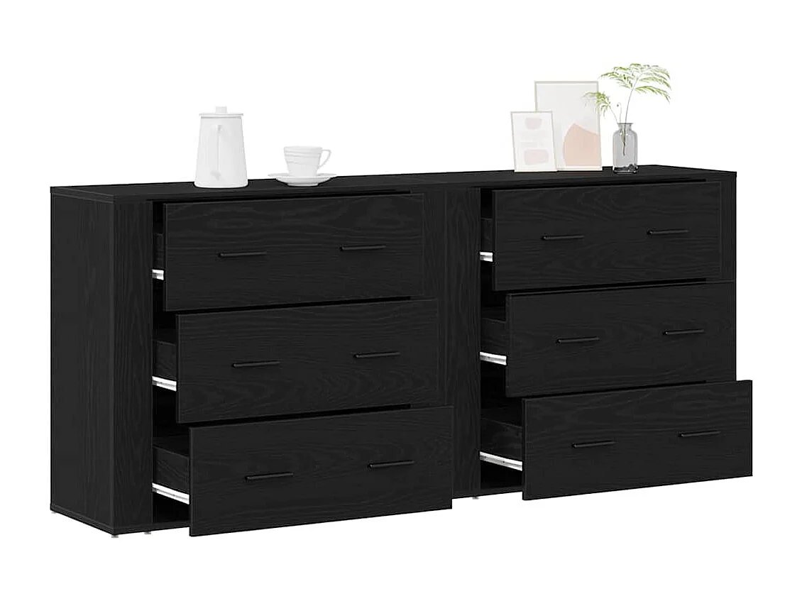 stuks Sideboards Zwart Eikenhout