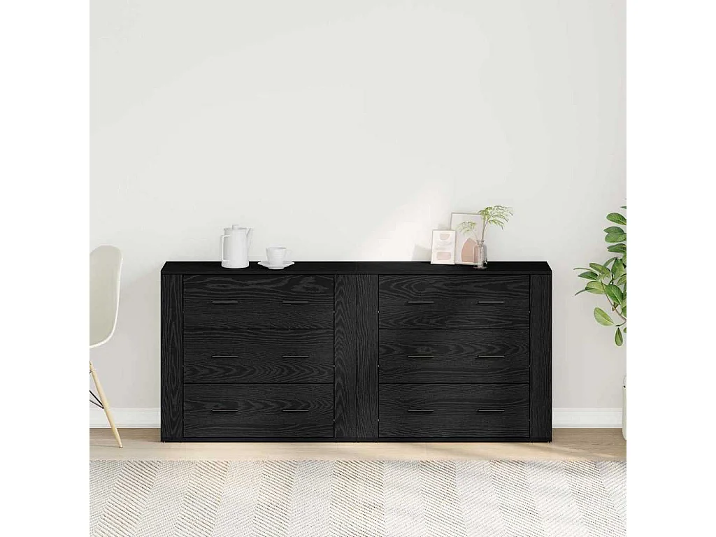 stuks Sideboards Zwart Eikenhout