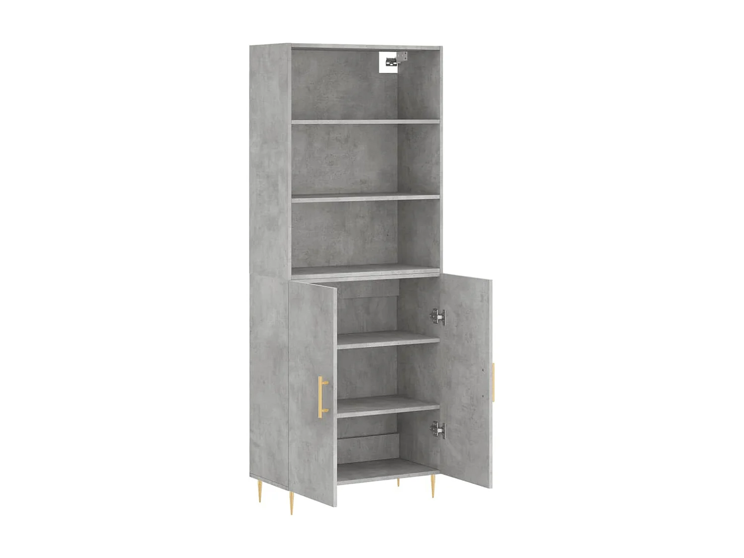 Buffet haut Gris béton 69,5x34x180 cm Bois d'ingénierie
