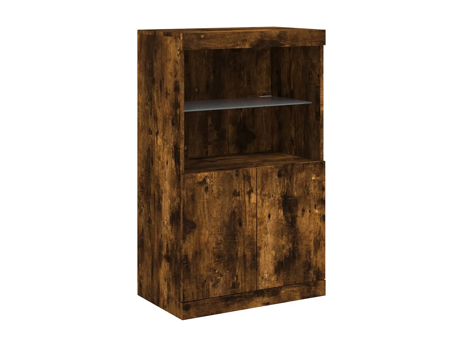 Buffets avec lumières LED 3 pcs chêne fumé bois d'ingénierie