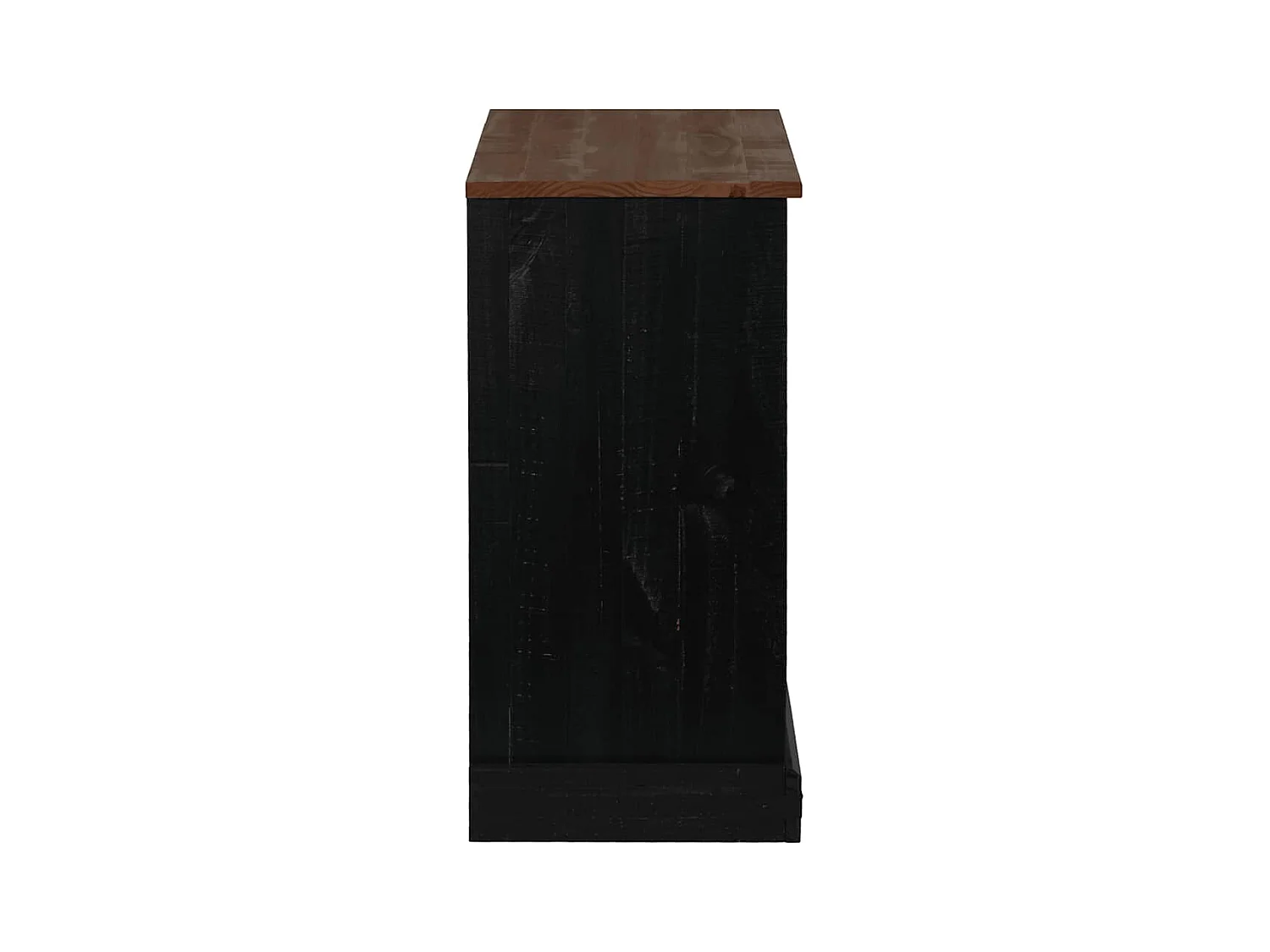 Buffet HALDEN porte coulissante noir 80x40x80 cm bois massif