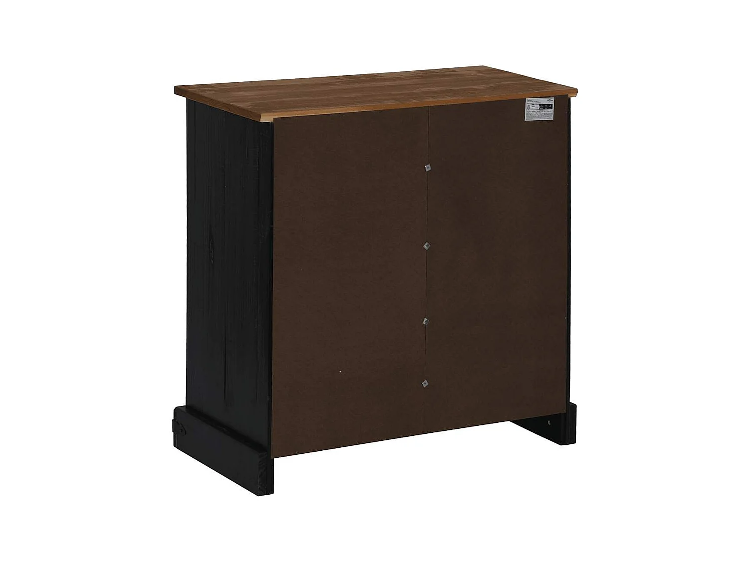 Buffet HALDEN porte coulissante noir 80x40x80 cm bois massif