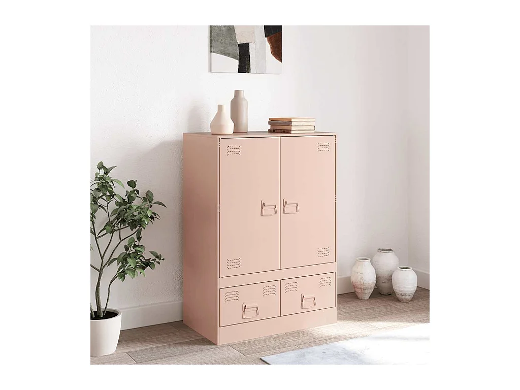 Buffet haut rose 67x39x95 cm acier