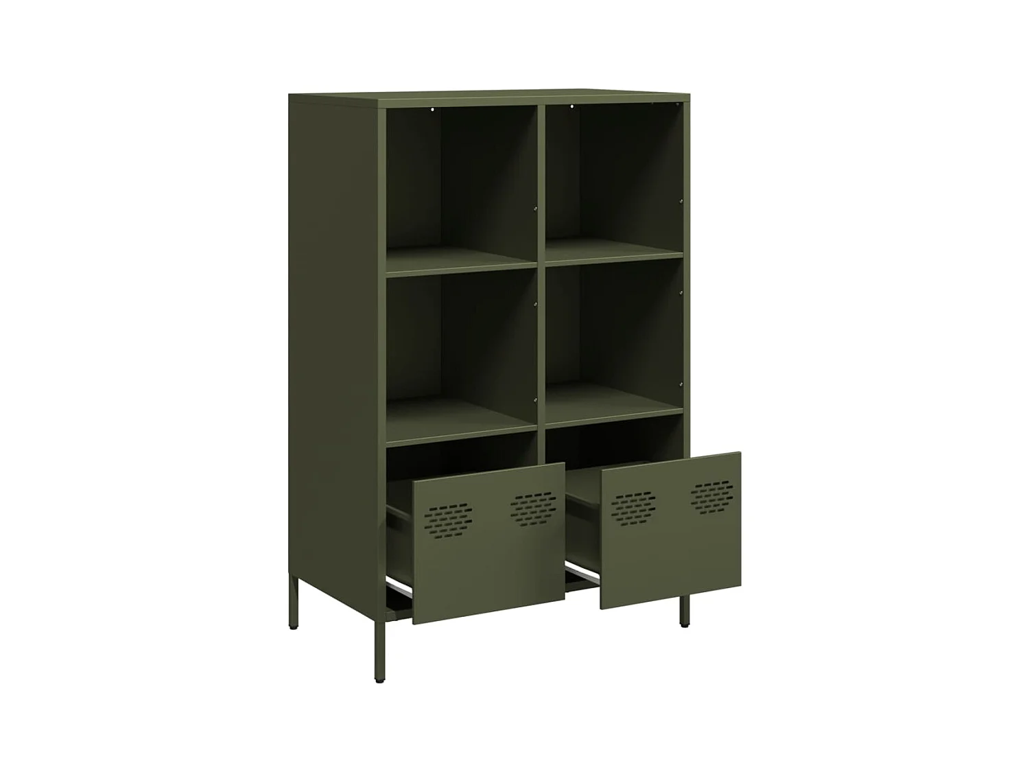 Credenza alta verde oliva 68x39x103,5 cm acciaio