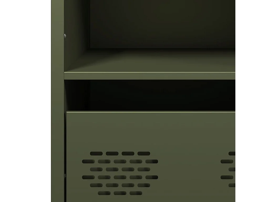 Buffet haut vert olive 68x39x103,5 cm acier