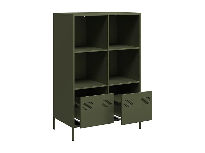 Buffet haut vert olive 68x39x103,5 cm acier