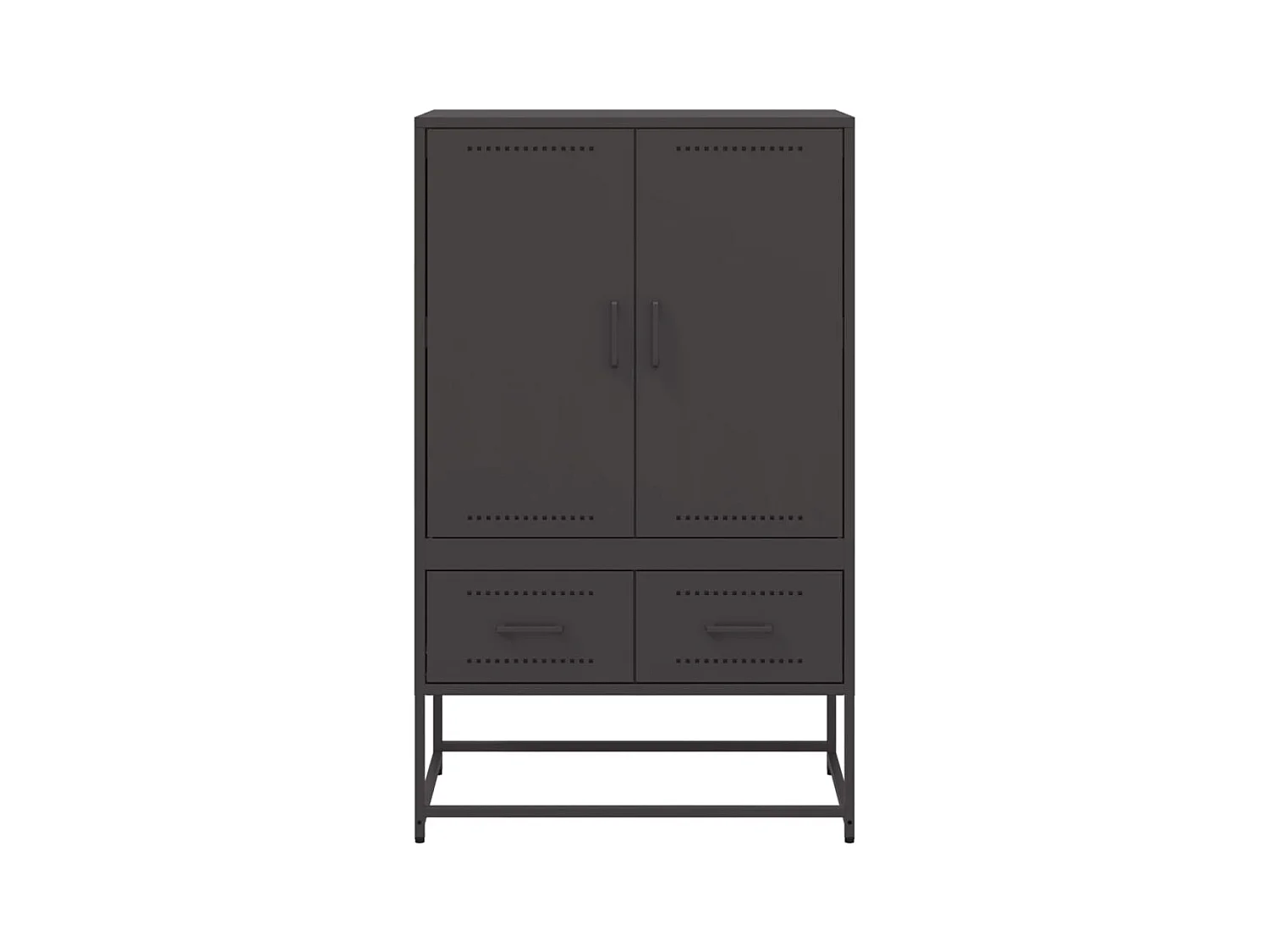 Buffet haut noir 68x39x111,5 cm acier