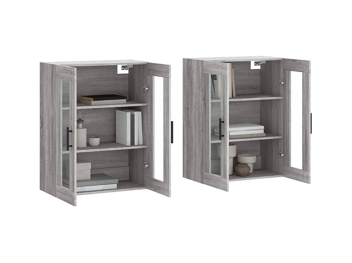 Pensili a 2 pezzi in legno ingegnerizzato grigio Sonoma