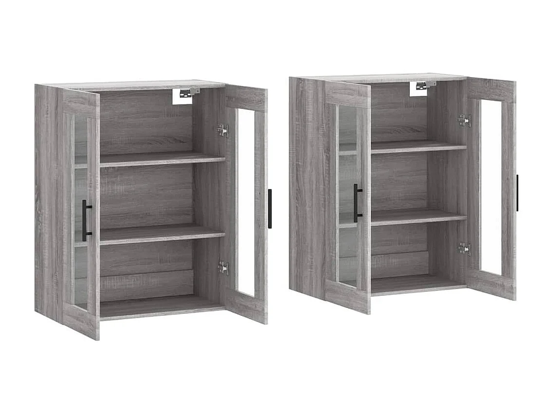 Pensili a 2 pezzi in legno ingegnerizzato grigio Sonoma