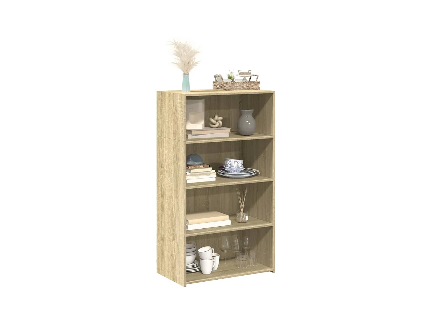 Buffet haut chêne sonoma 70x41x124 cm bois d'ingénierie