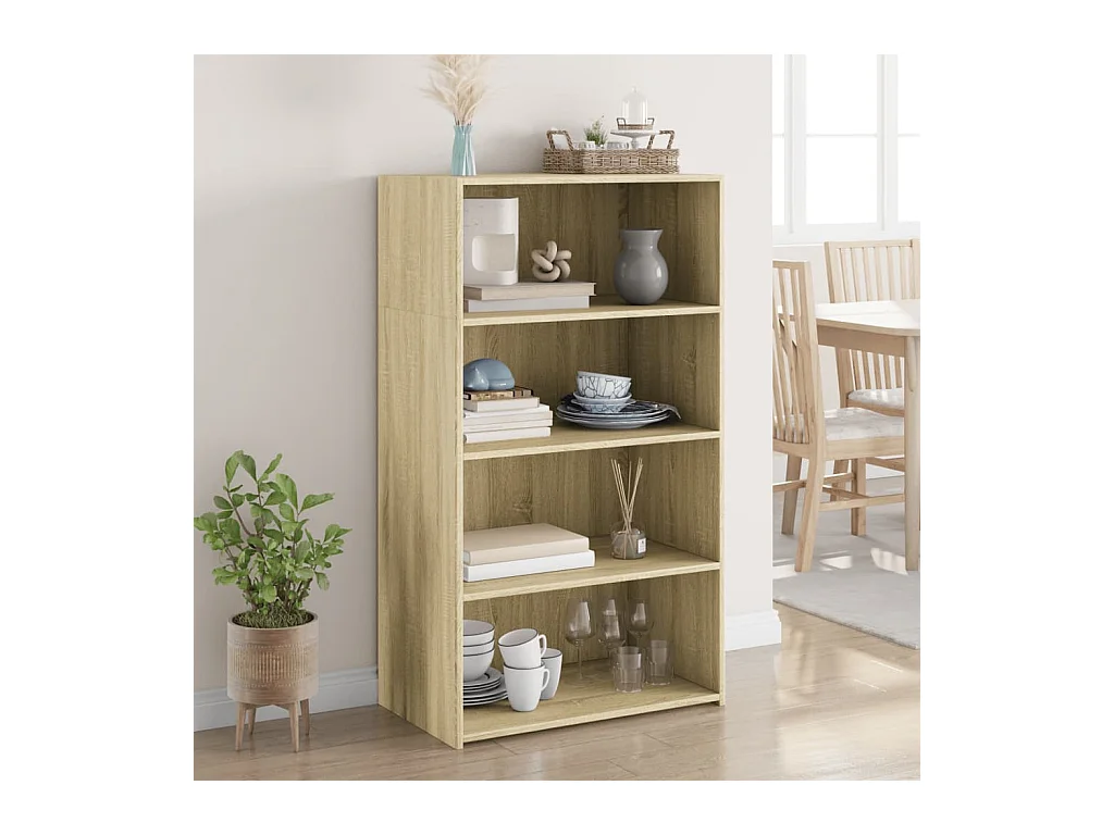 Aparador alto roble Sonoma 70x41x124 cm madera de ingeniería