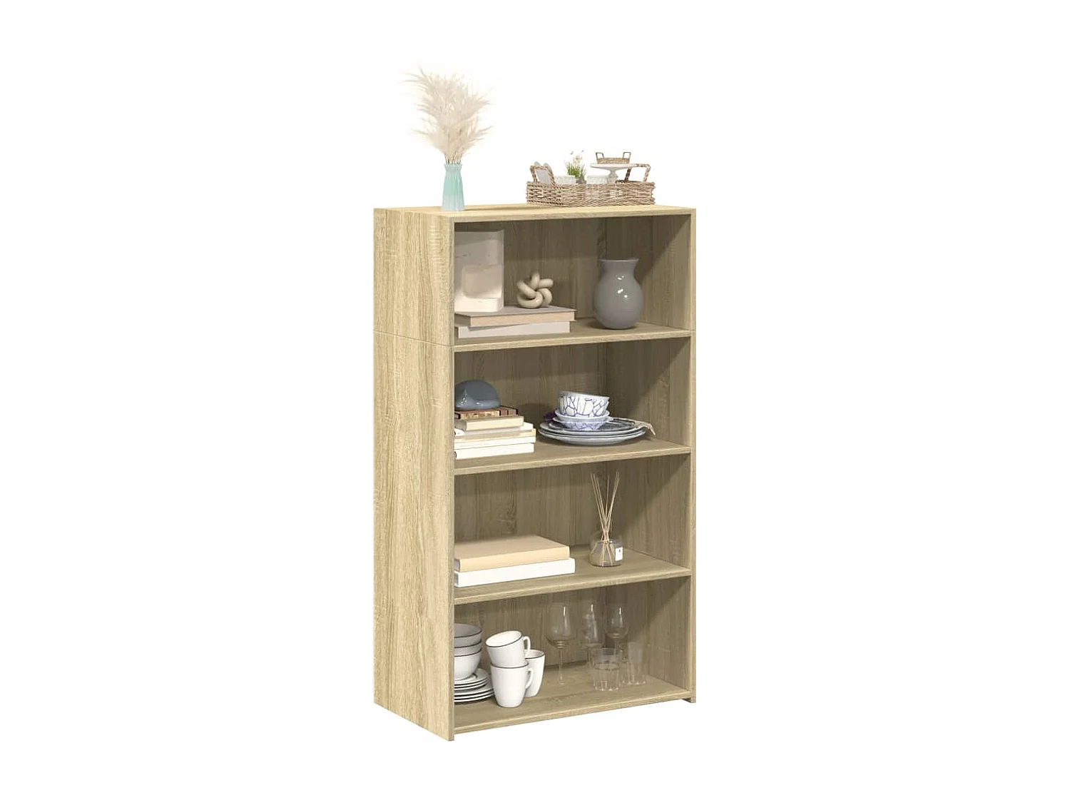 Buffet haut chêne sonoma 70x41x124 cm bois d'ingénierie