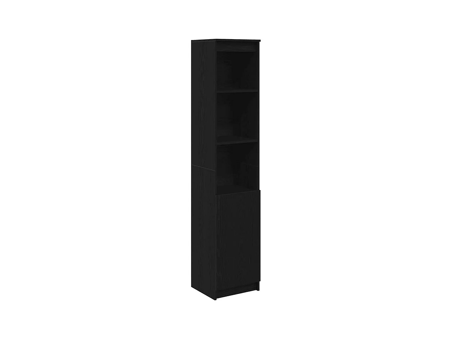 Buffet haut chêne noir 37,5x35x180 cm bois d'ingénierie