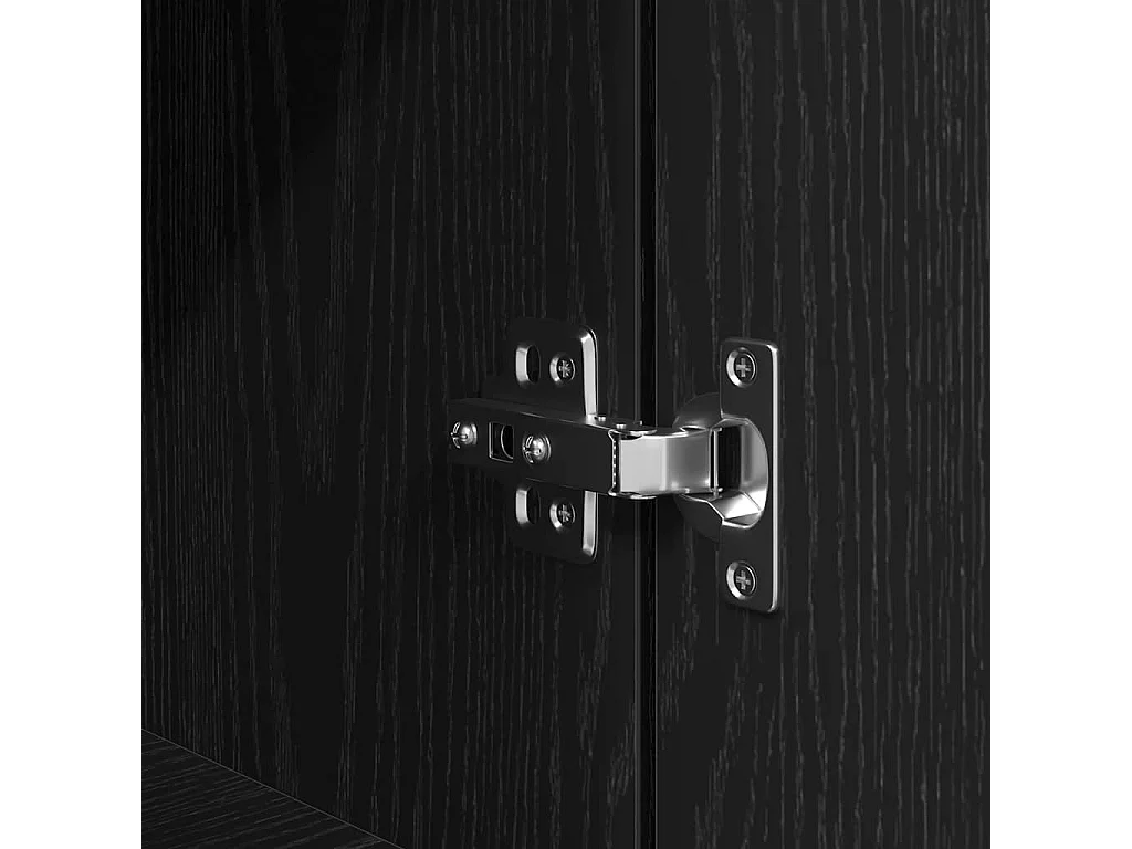 Buffet haut chêne noir 37,5x35x180 cm bois d'ingénierie