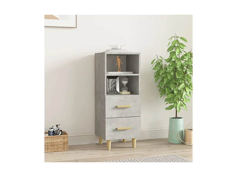 Credenza grigio cemento 34,5x34x90 cm in legno ingegnerizzato