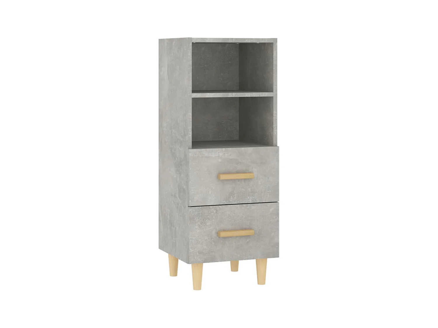 Credenza grigio cemento 34,5x34x90 cm in legno ingegnerizzato