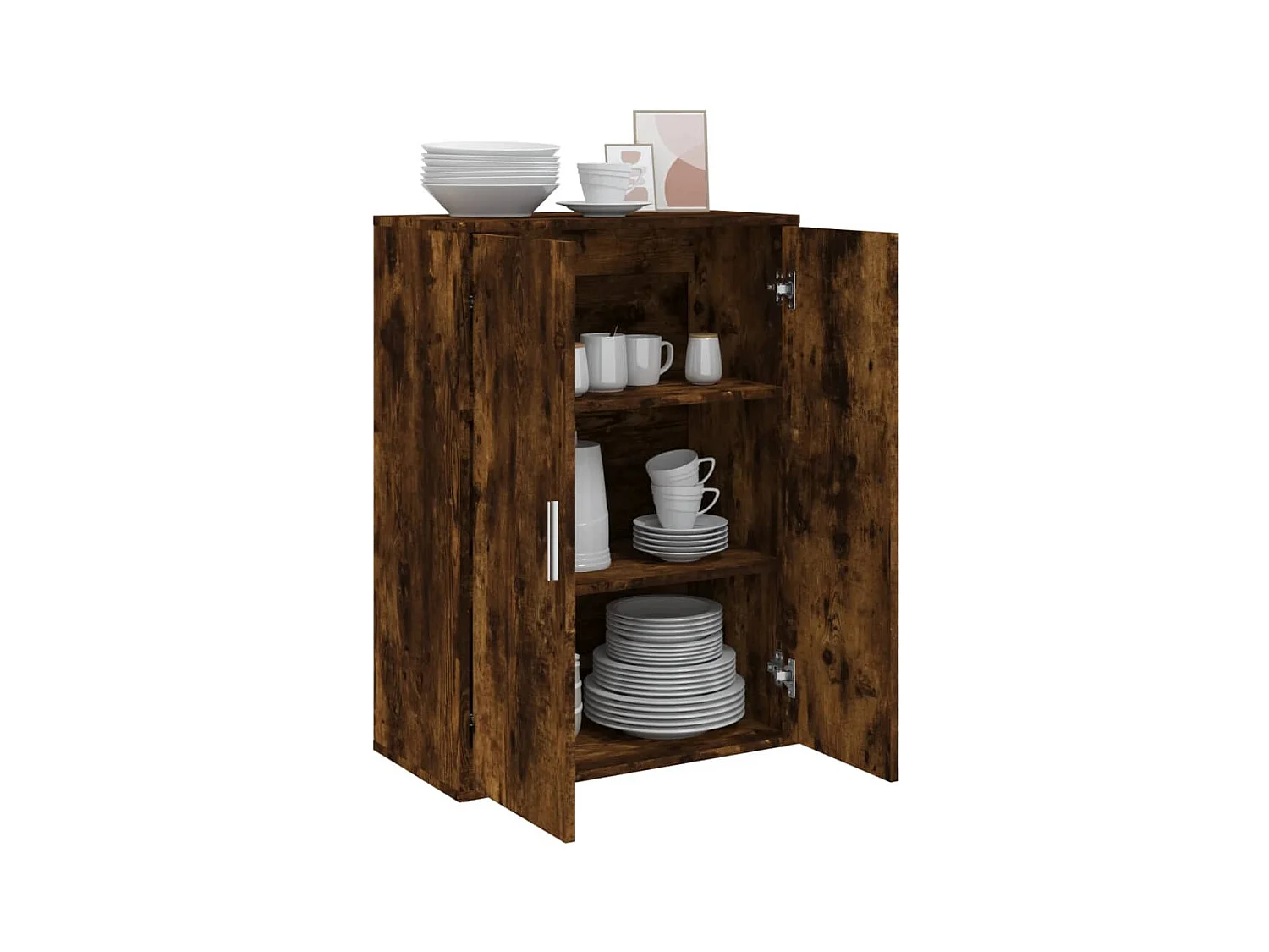 Credenza in rovere affumicato 60x31x84 cm in legno ingegnerizzato