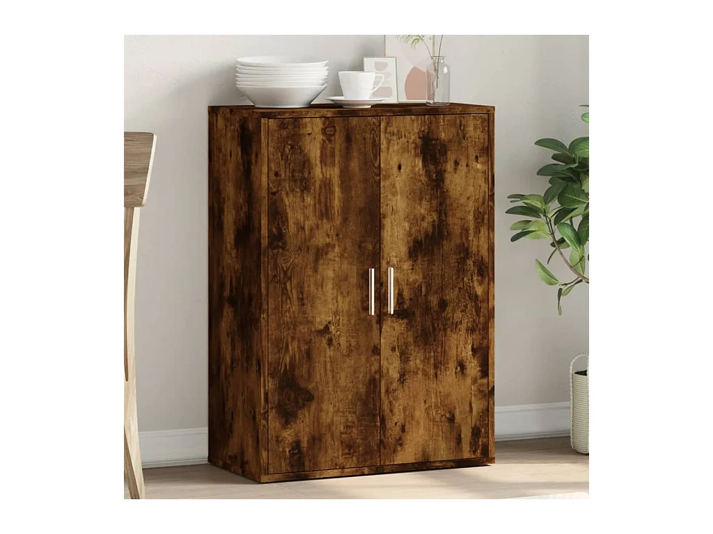 Buffet chêne fumé 60x31x84 cm bois d'ingénierie