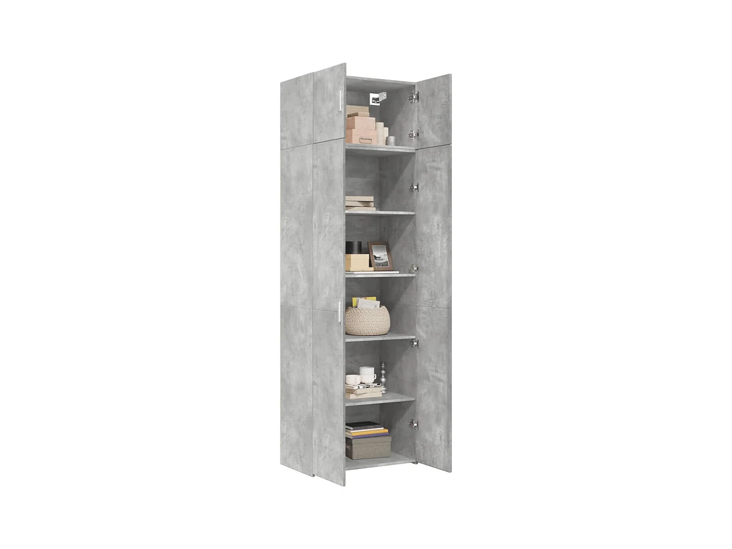 Armoire de rangement gris béton 70x42,5x225cm bois d'ingénierie