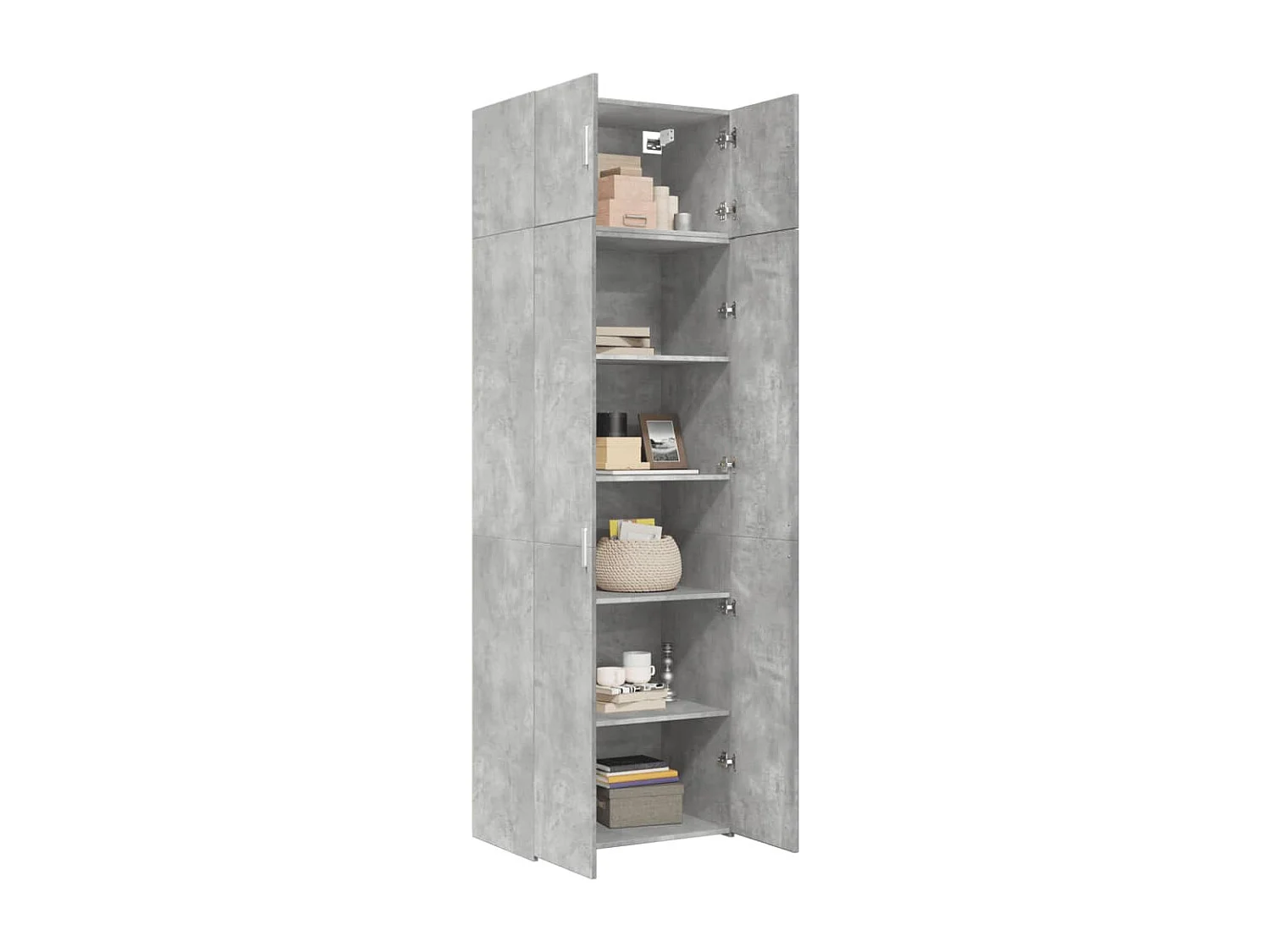 Armoire de rangement gris béton 70x42,5x225cm bois d'ingénierie
