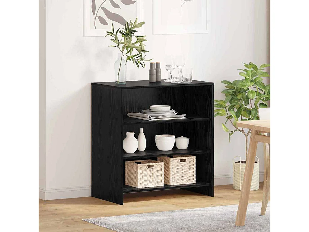 Buffet en chêne noir 70x41x75 cm en bois d'ingénierie