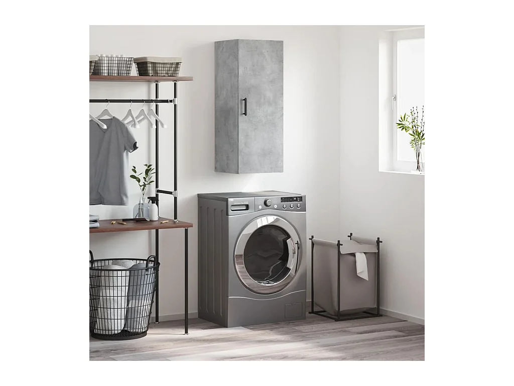 Armoire murale gris béton 34,5x34x90 cm