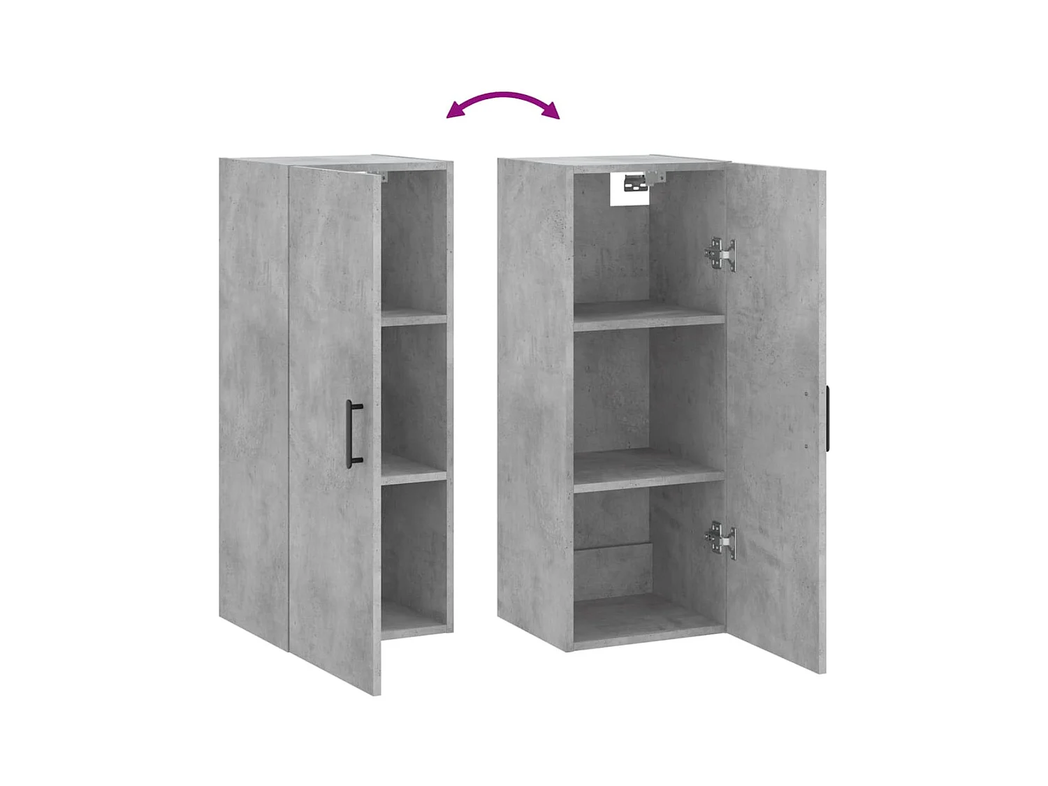 Armoire murale gris béton 34,5x34x90 cm