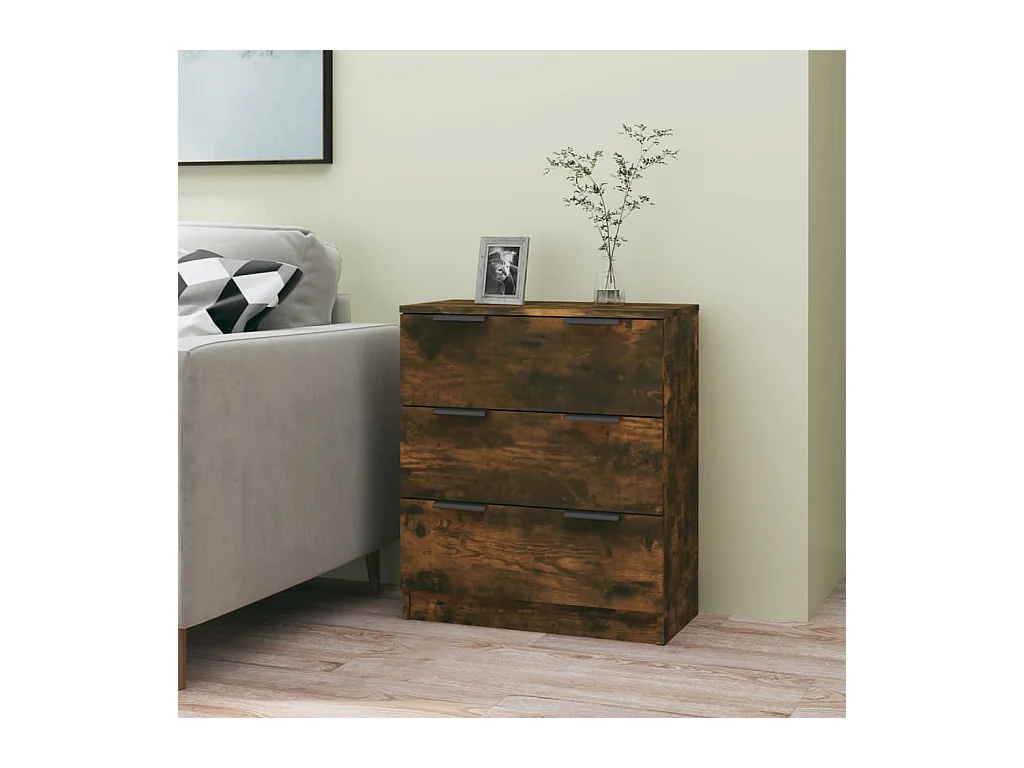 Credenza in rovere affumicato 60x30x70 cm in legno ingegnerizzato