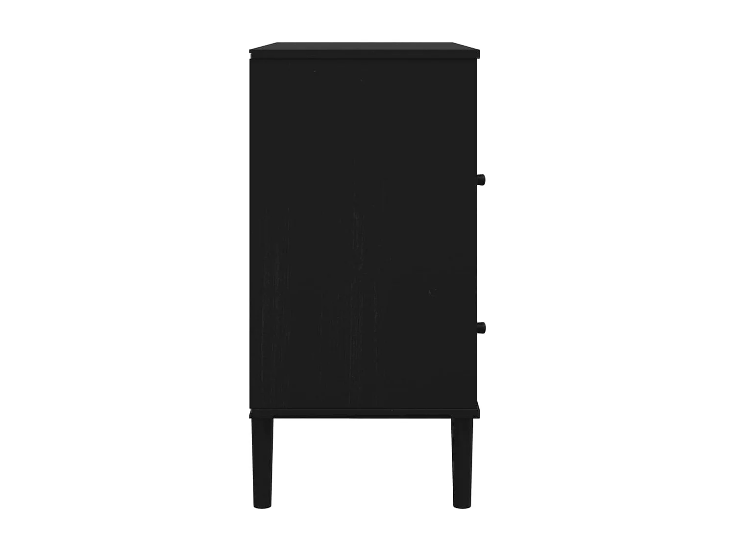 Buffet SENJA aspect rotin noir 80x40x80 cm bois massif de pin