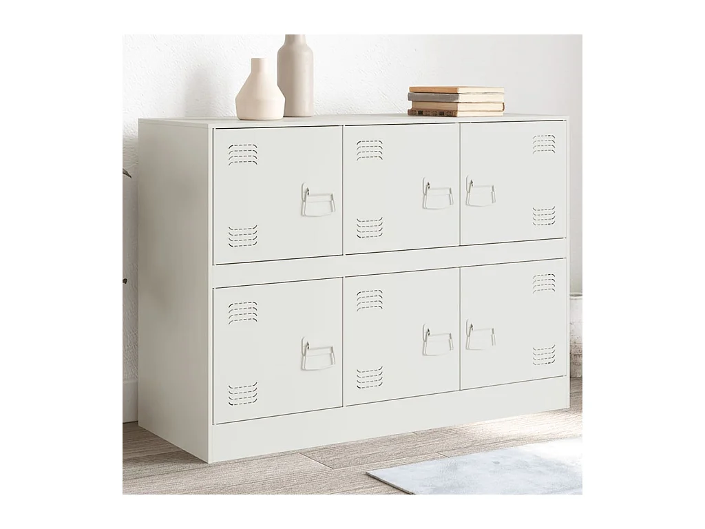 Buffet blanc 99x39x73 cm acier