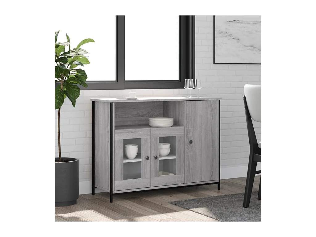 Buffet sonoma gris 100x35x75 cm bois d'ingénierie