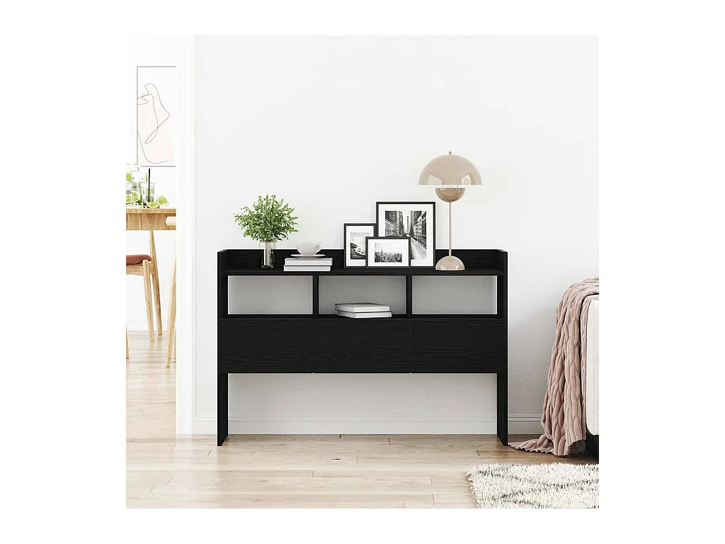 Buffet noir en chêne 105x30x70 cm en bois d'ingénierie