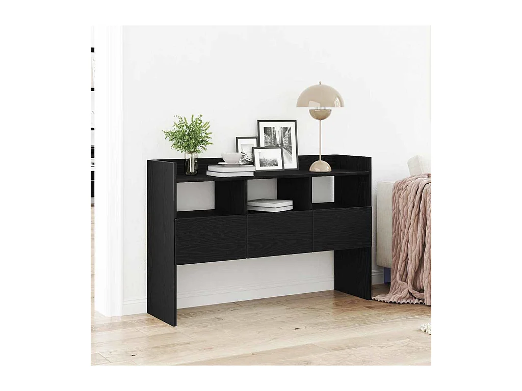 Buffet noir en chêne 105x30x70 cm en bois d'ingénierie