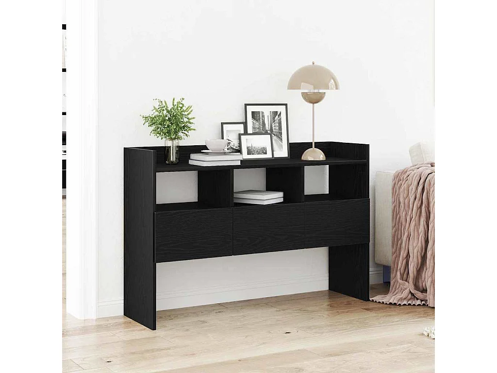 Buffet noir en chêne 105x30x70 cm en bois d'ingénierie